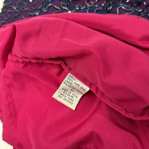 Cache Maxi Gown Dress 100% Silk Slip Beaded Pink Purple Formal 90s Y2K Small - Picture 16 of 17